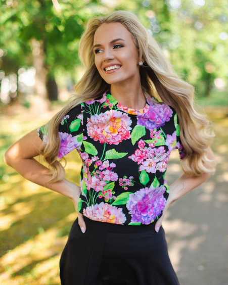 HORTENSIA T-SHIRT BLACK