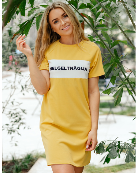 HELGELTNÄGIJA RAGLAN DRESS YELLOW