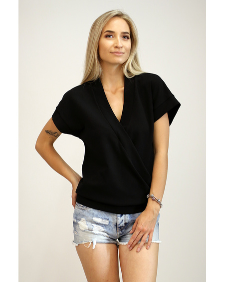 BLACK DIAGONAL LAYER SHIRT