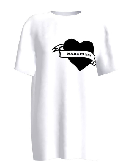 MADE IN EST HEART UNISEX T-SHIRT WHITE