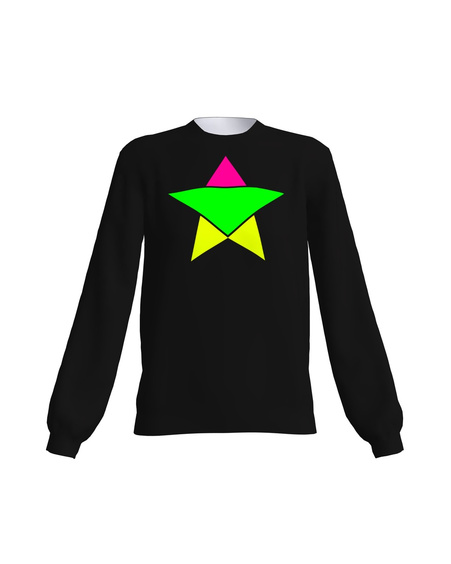 BLACK NEON STAR SWEATER