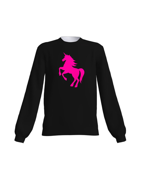 BLACK PINK NEON UNICORN SWEATER