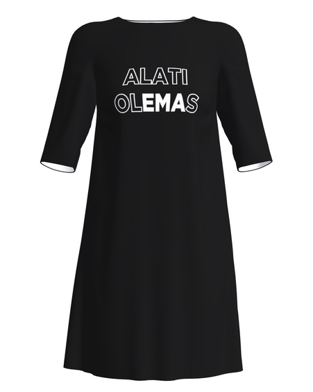ALATI OLEMAS PRINT DRESS BLACK