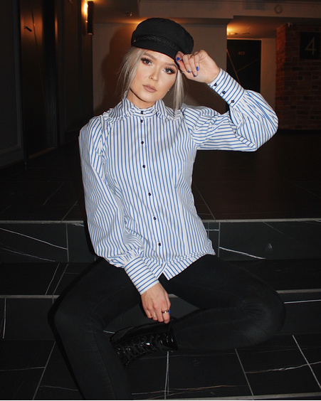 STRIPE SHIRT BLUE&WHITE