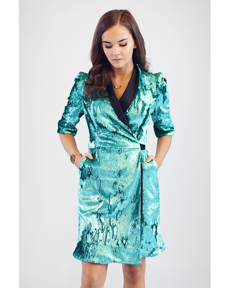 MOON DRESS SEQUIN GREEN