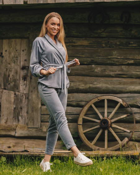 VELVET SWEATPANTS GREY