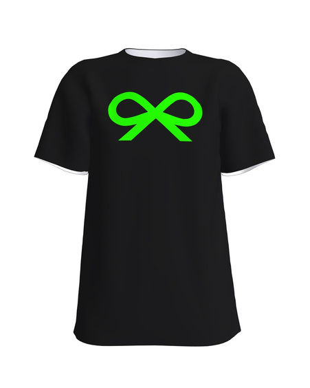 GREEN NEON TD BOW SLIM T-SHIRT BLACK