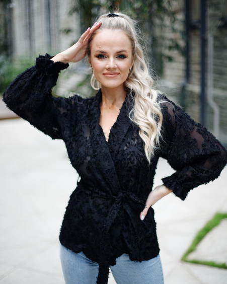 FRINGE JACKET FURRY BLACK