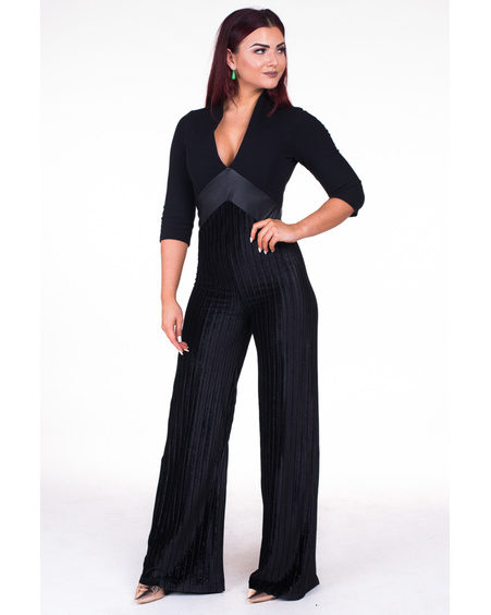 V-JUMPSUIT BLACK VELVET