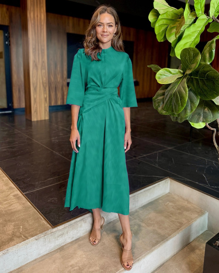 BLISS MIDI DRESS GREEN