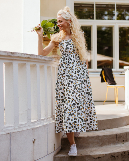 DAISY MIDI DRESS WHITE