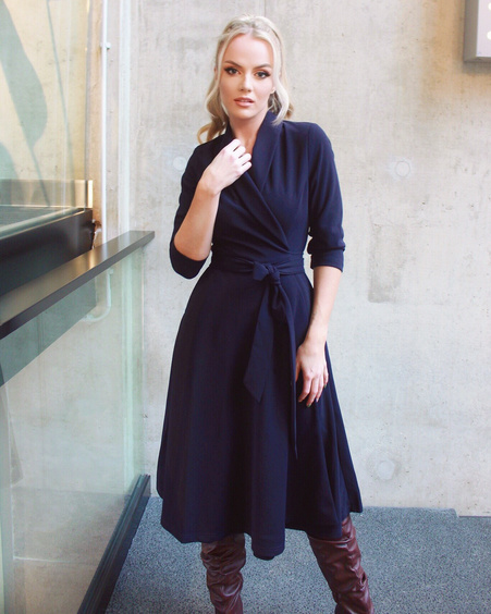MOON MIDI DRESS NAVY BLUE
