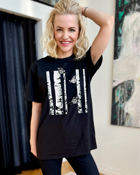 BIRCH TREES UNISEX T-SHIRT BLACK