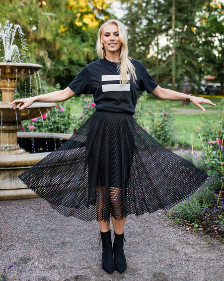 FISHNET MIDI SKIRT BLACK