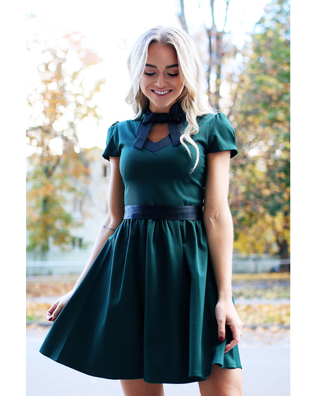 DOLLABLE DRESS DARK GREEN