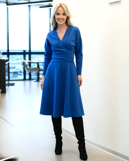 MIDI DRESS TIMELESS CREPE COBALT BLUE