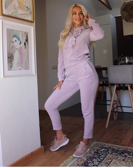 VELVET SWEATPANTS LILAC