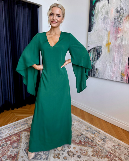 WATERFALL MAXI DRESS GREEN