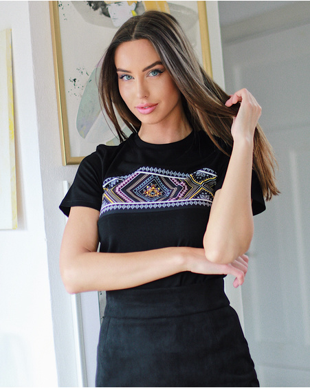 BLACK ETHNIC T-SHIRT