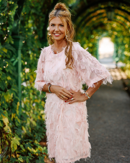 FRINGE DRESS PEACHY