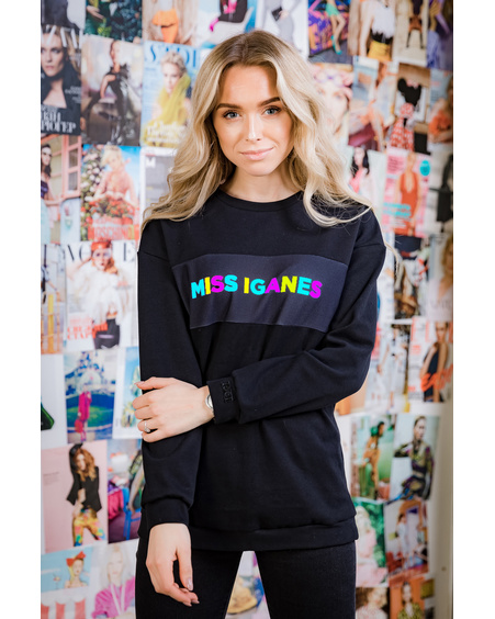 MISS IGANES OVERSIZE SWEATSHIRT BLACK MULTICOLOR