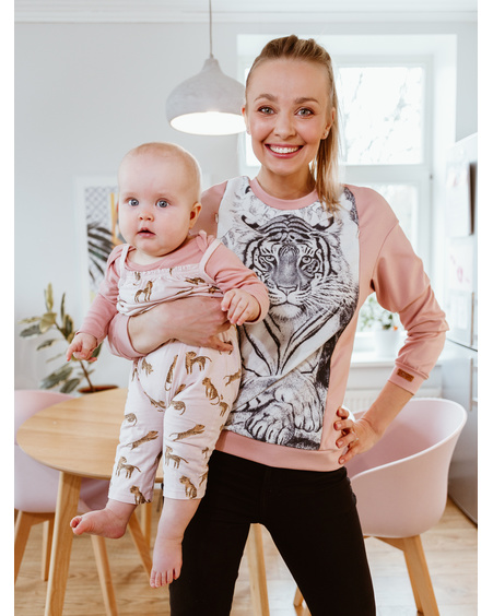 SLEEPING TIGER NURSING SWEATSHIRT LIGHT PINK