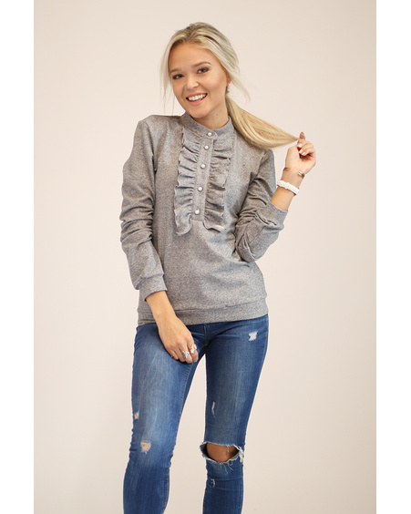 FRILL SWEATSHIRT GREY