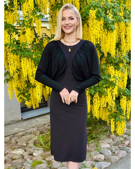 PARROT MIDI DRESS BLACK