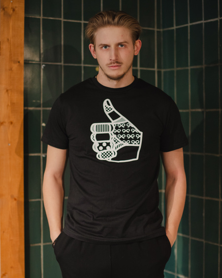 THUMBS UP UNISEX T-SHIRT BLACK