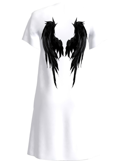 ANGEL PRINT DRESS WHITE