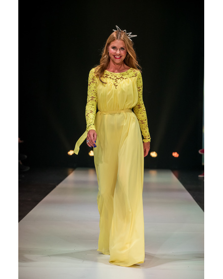 YELLOW LACE WIDE LEG JUMPSUIT