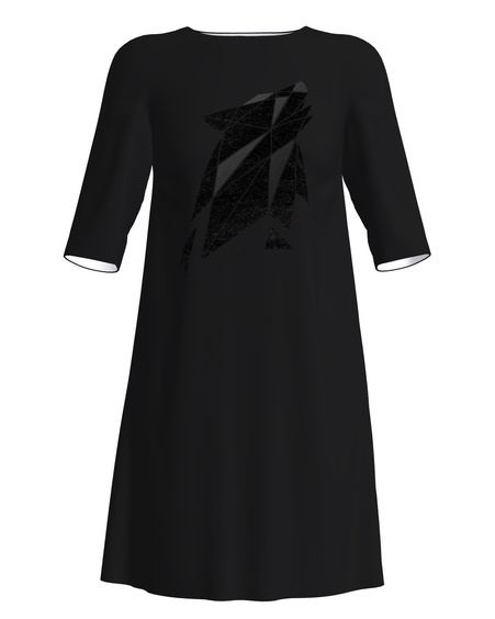 ABSTRACT WOLF DRESS BLACK