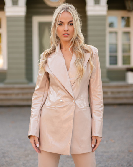 LONG POWER SUIT JACKET BEIGE