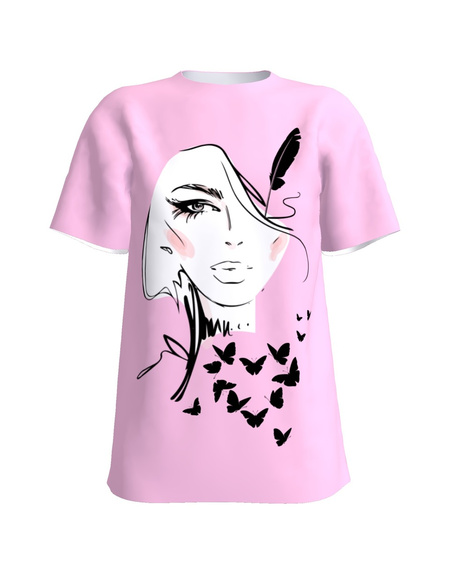 LADY BUTTERFLY PINK T-SHIRT