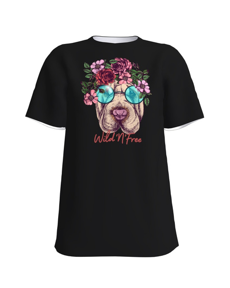 WILD 'N' FREE WOMAN SLIM T-SHIRT BLACK