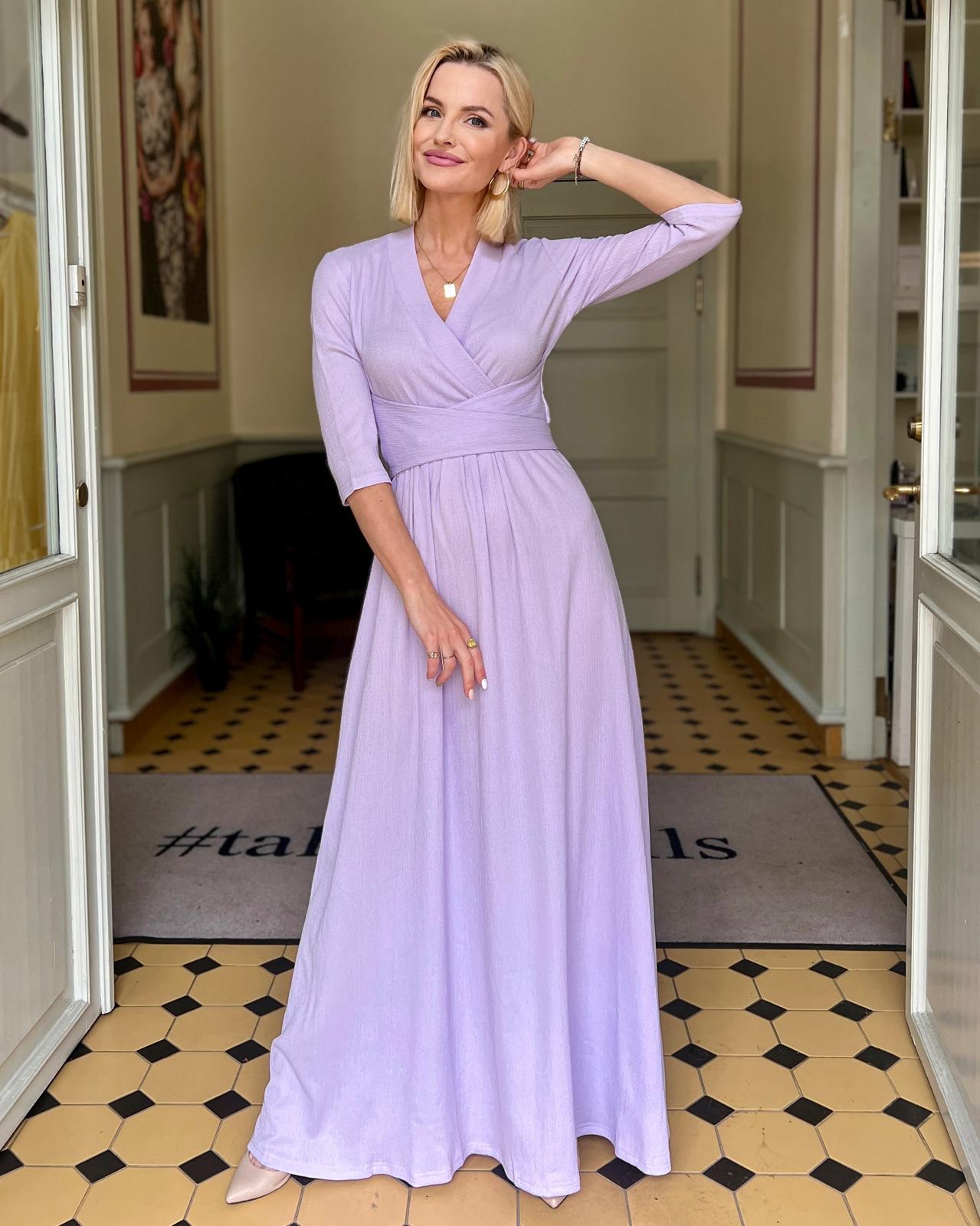 ELEGANT MAXI DRESS WAVE LILAC - Tallinn Dolls